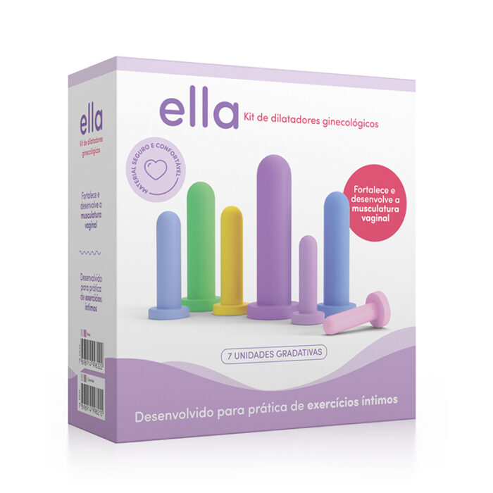 Ella - kit de dilatadores ginecológicos em silicone médico com 7 tamanhos diferentes Rosa - Imagem 4