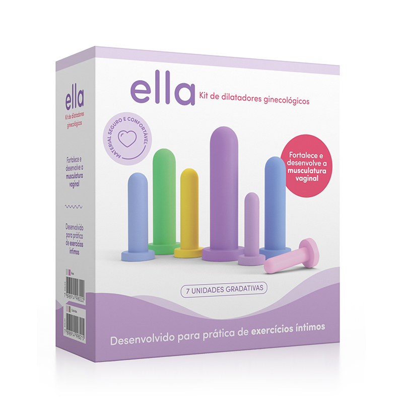 Ella - kit de dilatadores ginecológicos em silicone médico com 7 tamanhos diferentes Rosa - Imagem 4