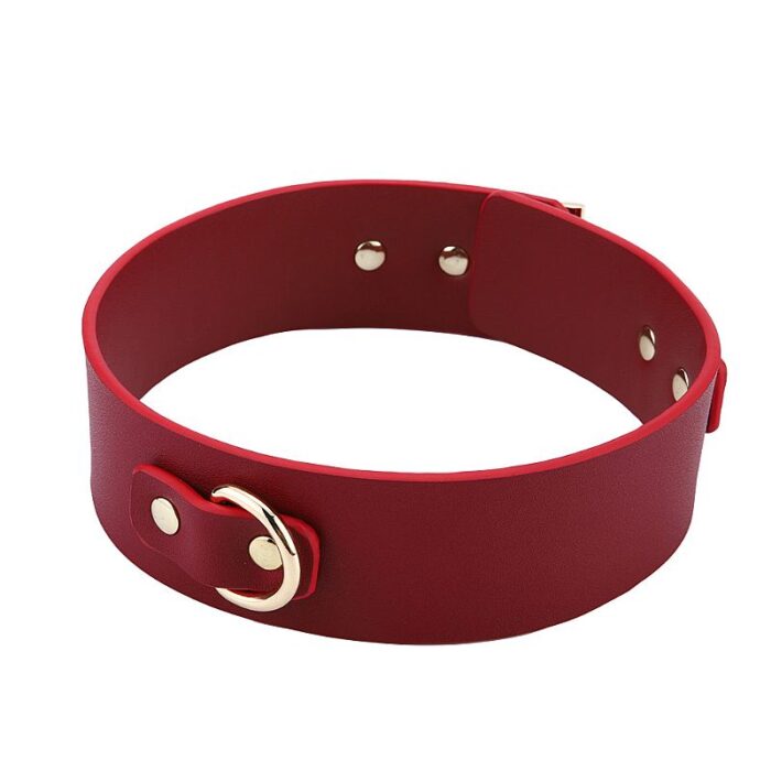 kit Thierry Bolsa de Bondage com algemas e coleira com corrente na cor vinho - Imagem 8