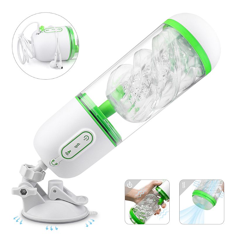 Vivek Masturbador em forma de lanterna Branco com 9 modos de vibração, 3 tipos de gemidos - S-hande