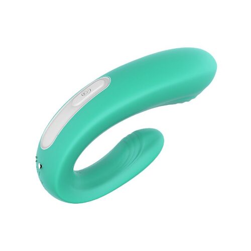 Alternative view of Vibrador de Casal Recarregável anatômico e flexível em silicone com controle remoto