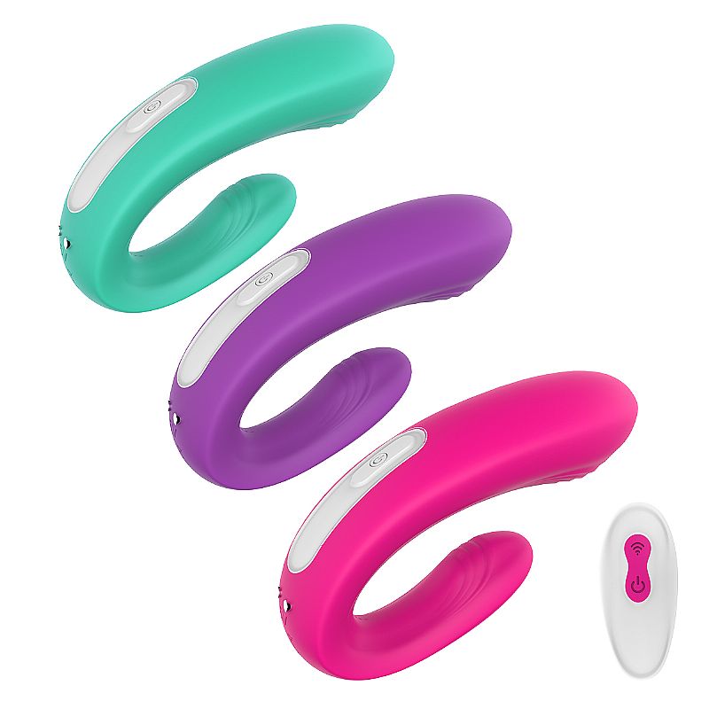 Vibrador de Casal Recarregável anatômico e flexível em silicone com controle remoto