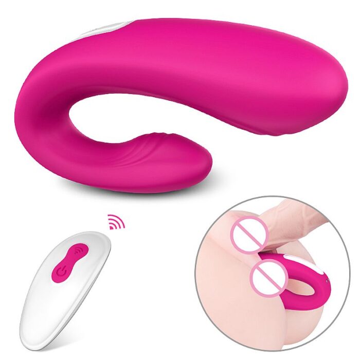 Vibrador de Casal Recarregável anatômico e flexível em silicone com controle remoto - Imagem 5