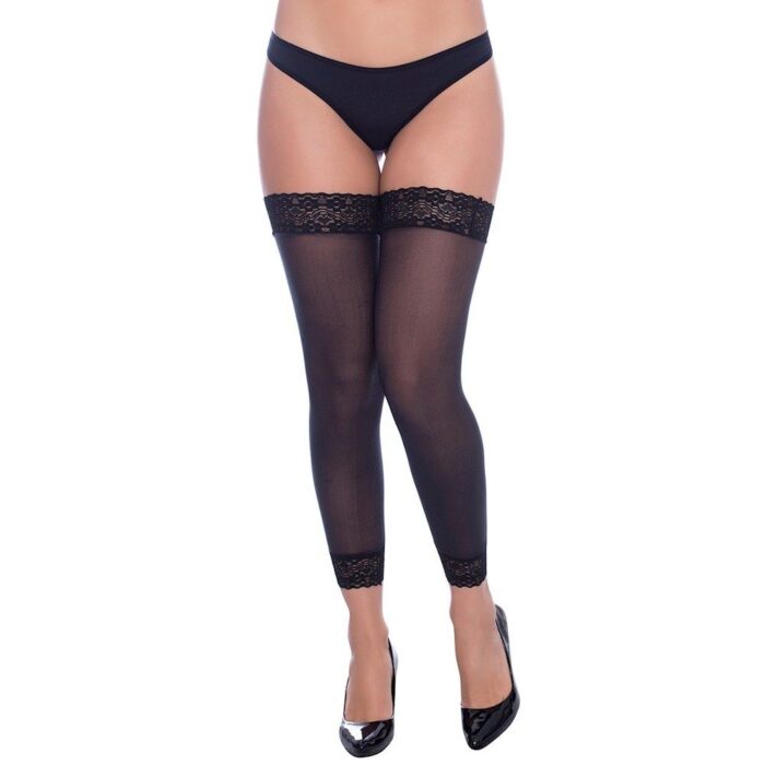 Meia preta Legging Com Renda Perrutextil - Imagem 2