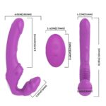 Nana-rct - Strap on recarregável sem cinta, Vibrador de Ponto G Duplo em silicone 9 de vibrações controle remoto sem fio - Imagem 11
