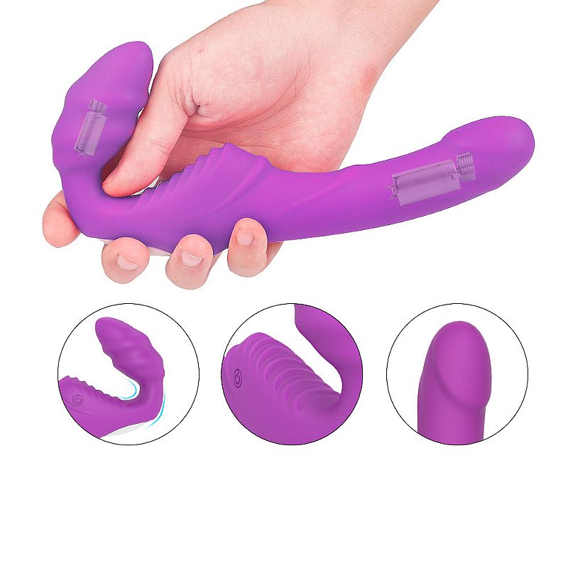 Nana-rct - Strap on recarregável sem cinta, Vibrador de Ponto G Duplo em silicone 9 de vibrações controle remoto sem fio - Imagem 10