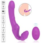 Nana-rct - Strap on recarregável sem cinta, Vibrador de Ponto G Duplo em silicone 9 de vibrações controle remoto sem fio - Imagem 6