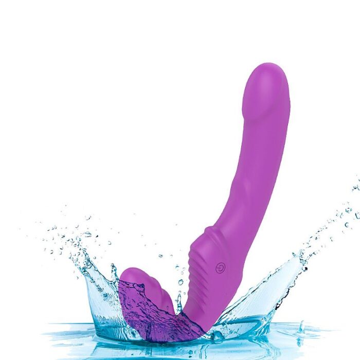 Nana-rct - Strap on recarregável sem cinta, Vibrador de Ponto G Duplo em silicone 9 de vibrações controle remoto sem fio - Imagem 9