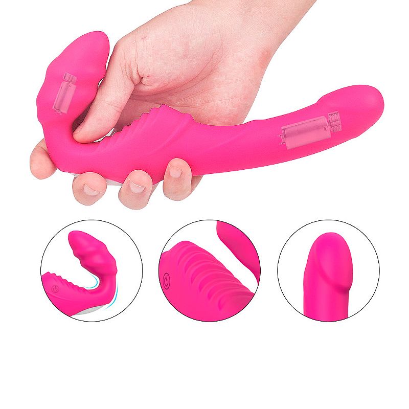 Nana-rct - Strap on recarregável sem cinta, Vibrador de Ponto G Duplo em silicone 9 de vibrações controle remoto sem fio - Imagem 7