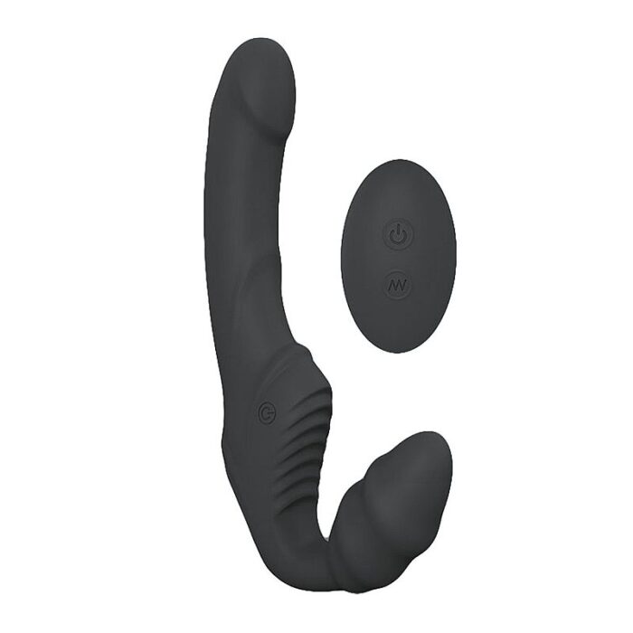 Nana-rct - Strap on recarregável sem cinta, Vibrador de Ponto G Duplo em silicone 9 de vibrações controle remoto sem fio - Imagem 3