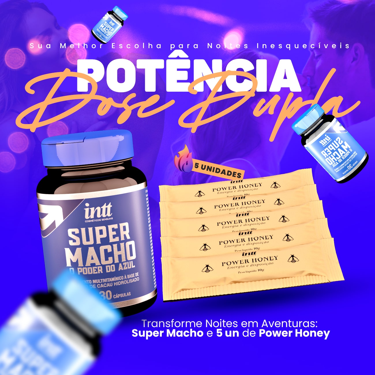 Potência Dose Dupla Super macho e 5 Un de Power Honey Melzinho