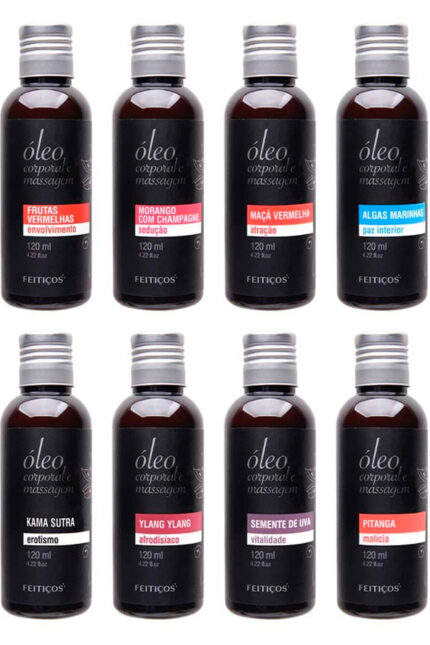 Óleo corporal Aromático para massagem - Feitiços aromáticos 120 ml disponível em 22 aromas