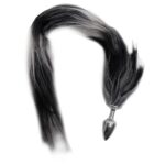 Plug Anal pequeno Metal Cor Cromado Rabo Degradê preto Hard Metal - Imagem 3