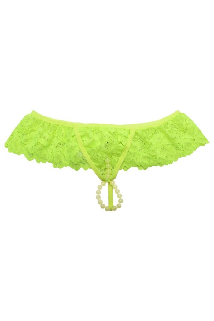 Calcinha Fio Dental Plus Size Tailandesa Amarelo Neon Luz Negra Bilha Escuro Tallyta - Imagem 3