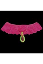 Calcinha Fio Dental Plus Size Tailandesa Rosa Neon Luz Negra Bilha Escuro Tallyta - Imagem 4