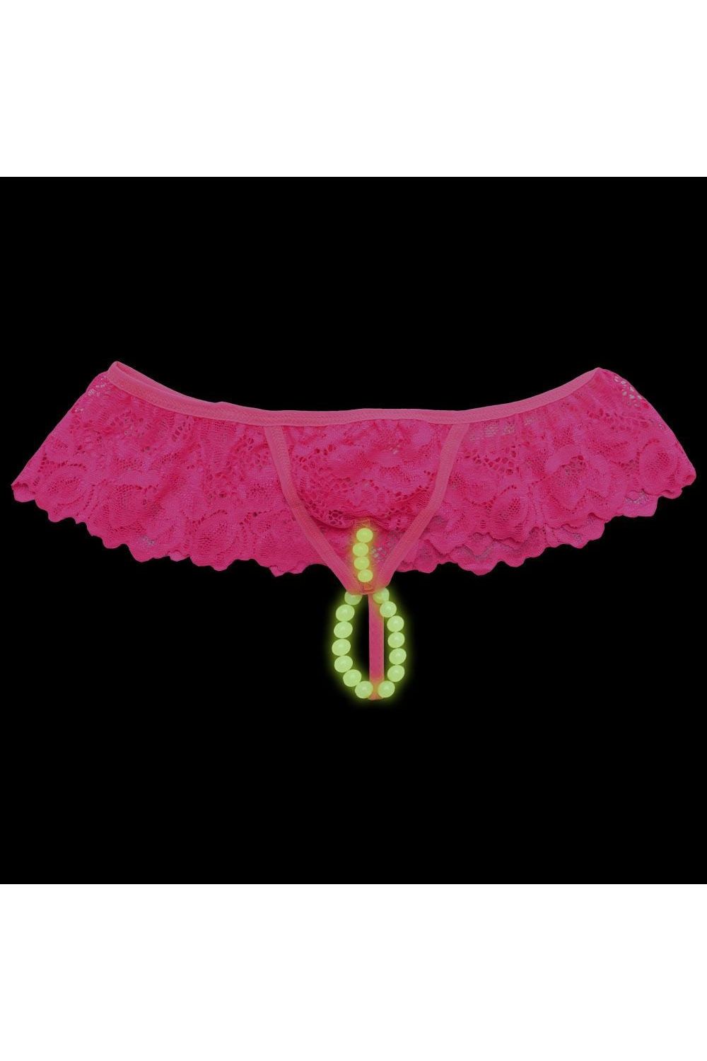 Calcinha Fio Dental Plus Size Tailandesa Rosa Neon Luz Negra Bilha Escuro Tallyta - Imagem 4