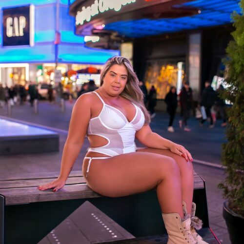 Alternative view of Body sexy plus size sem bojo branco com detalhe em perolas