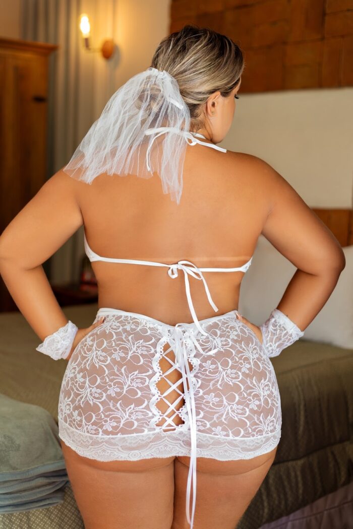 Fantasia erótica Plus size de noiva véu da paixão - Imagem 2