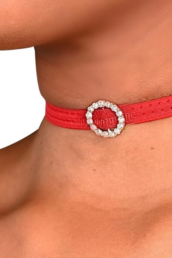 Calcinha Fio Dental Fetiche Vermelha faz o Pix com chocker - Imagem 3