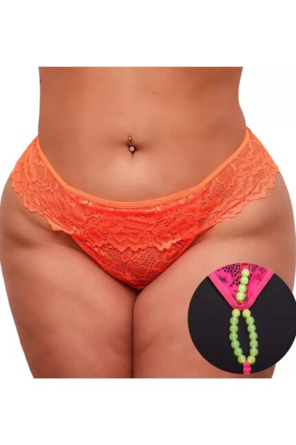Calcinha Plus Size Laranja Neon Tailandesa Master