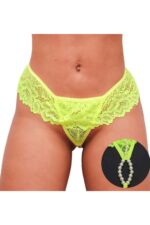 Calcinha tailandesa amarelo master cós em renda