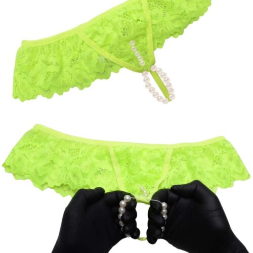 Alternative view of Calcinha tailandesa amarelo master cós em renda