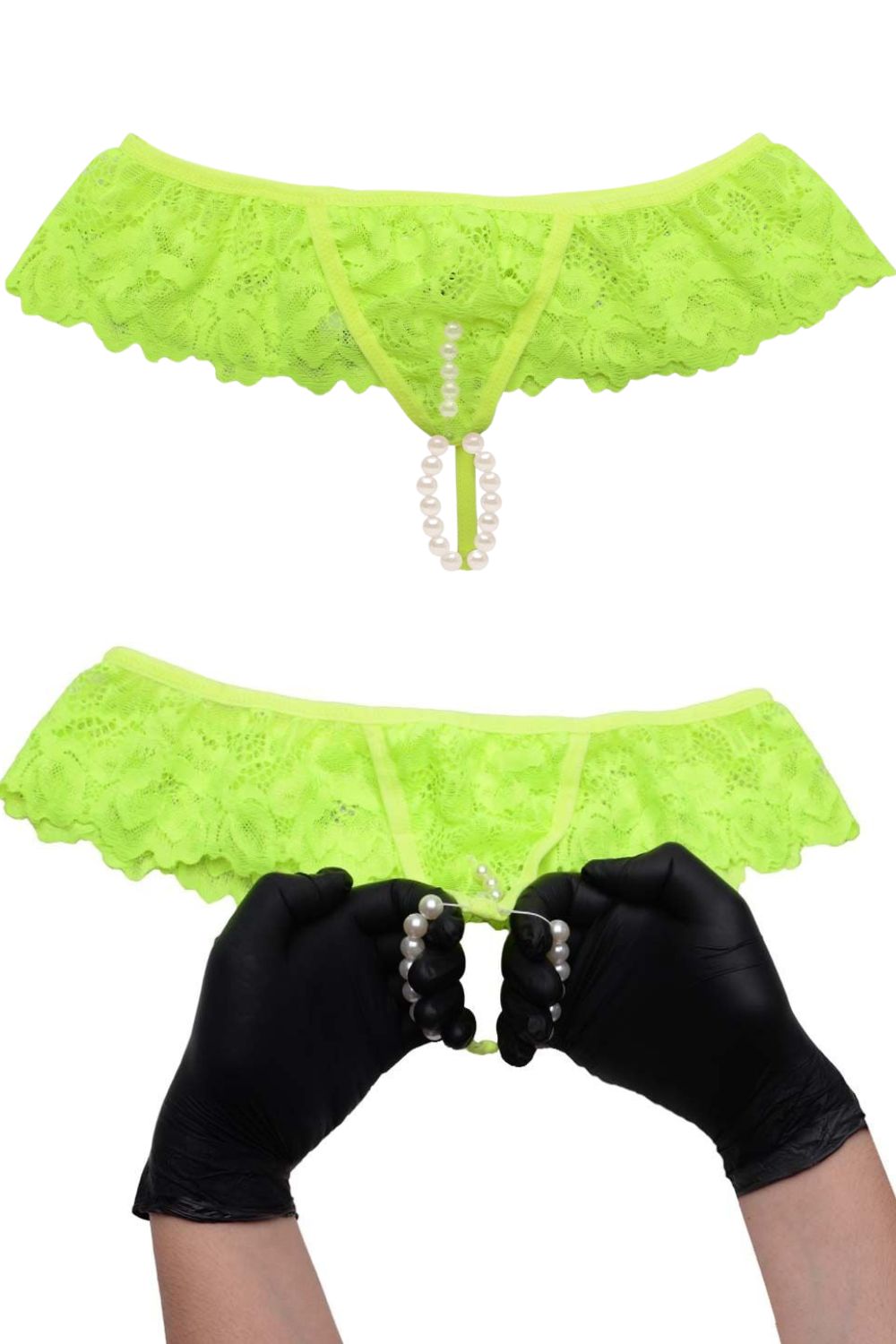 Calcinha Fio dental tailandesa plus size sexy Amarelo Neon Master - Imagem 3