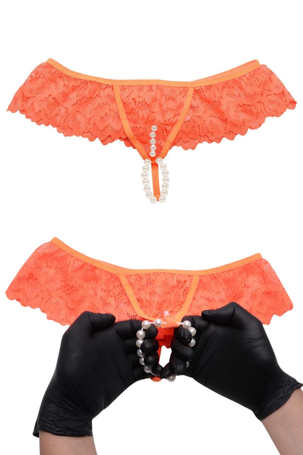 Calcinha tailandesa Laranja master cós em renda - Imagem 3