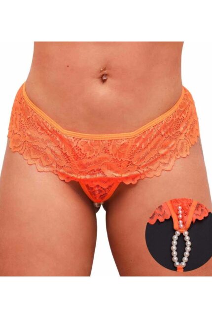 Calcinha tailandesa Laranja master cós em renda