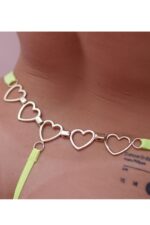 Calcinha fio Dental em Renda Amarelo neon Cinco Corações - Imagem 2