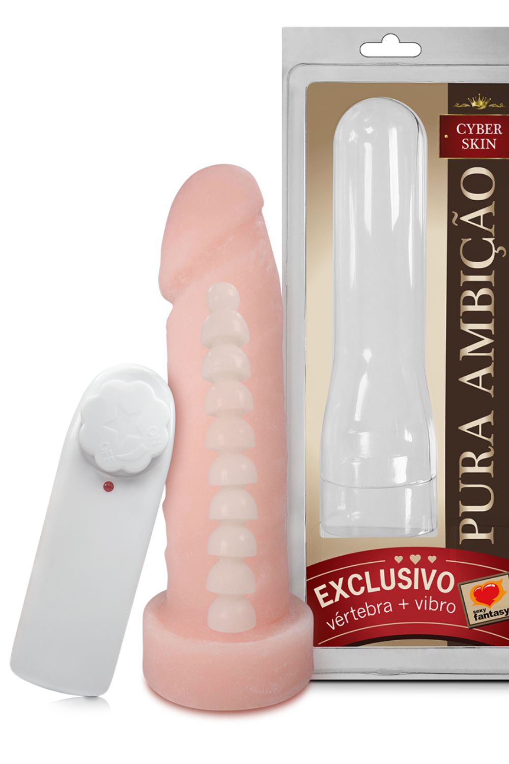 Pênis Em Cyberskin Com Vértebra E Vibrador 16x4,5cm - Sexy Fantasy