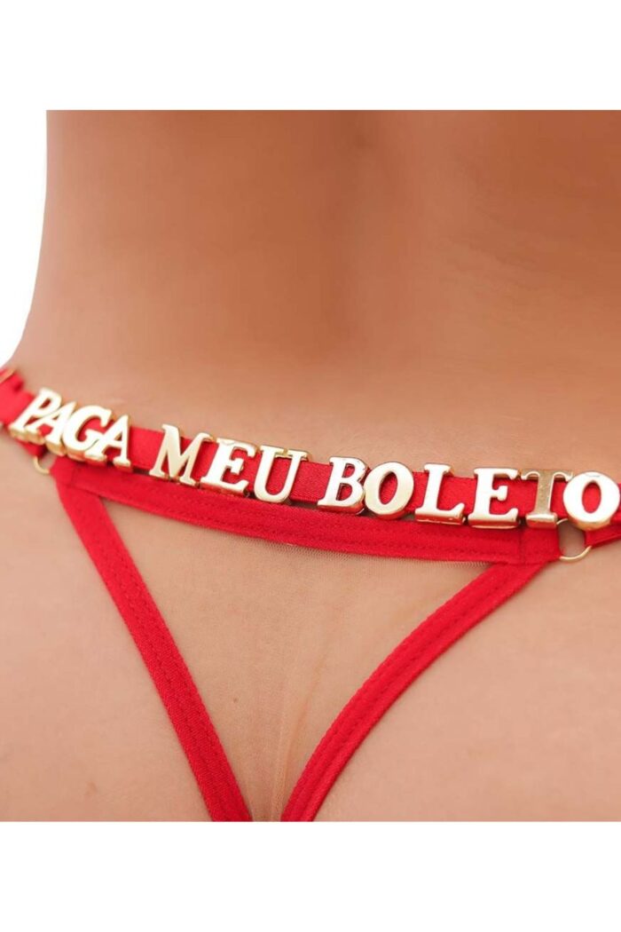 Calcinha Personalizável vermelha ilusion - Imagem 4