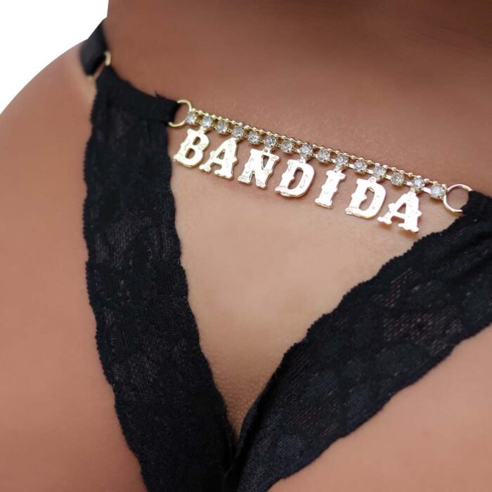 Calcinha Fio Dental Gis Preta com Palavras Strass Tallyta - Imagem 20