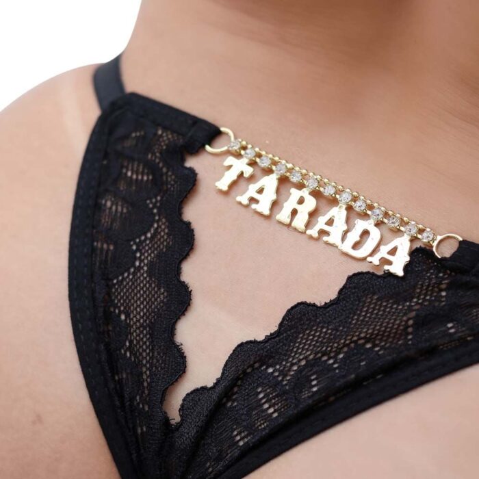 Calcinha Fio Dental Gis Preta com Palavras Strass Tallyta - Imagem 26