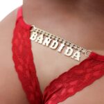 Calcinha Fio Dental Gis Vermelha Palavras Strass - Imagem 9