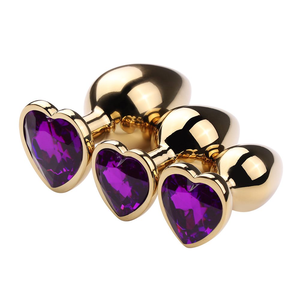 Plug Anal Grande Aço Dourado Coração - Imagem 5