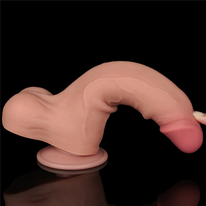 Protese em formato de Pênis ultra Realístico 22x4,3 cm Sliding com dupla camada Dong Flesh - Lovetoy - Imagem 12
