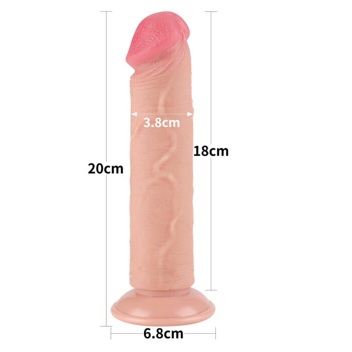 Pênis ultra Realístico com dupla camada 20x3,8 cm - Sliding Skin Dual Layer Dong Flesh Lovetoy - Imagem 5