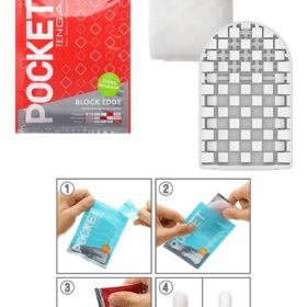 Masturbador masculino descartável com textura em relevo - Tenga pocket block Edge