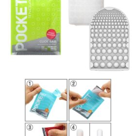 Masturbador masculino descartável com textura em relevo - Tenga pocket click ball