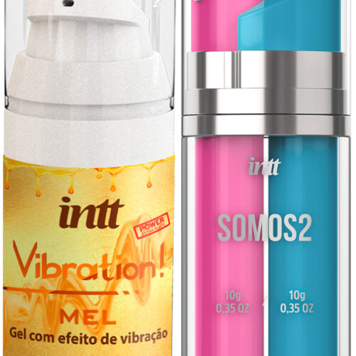 Kit Prazer a Dois: Géis Excitantes Feminino & Masculino + Vibration Mel 17ml - Intt Cosméticos