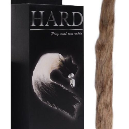 Alternative view of Plug pequeno anal em Metal Onix com cauda Degradê Luxo Hard