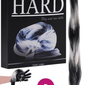 Plug Anal pequeno Metal Cor Cromado Rabo Degradê preto Hard Metal