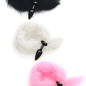 Plug Anal Grande Em Abs Preto Com Rabo Linha Less Hard