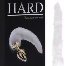 Plug Anal em Metal Cromado com Rabo Longo Branco - Hard