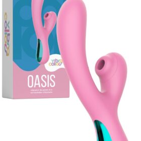 Oasis Vibrador Rabbit em Silicone com 10 Modos de Vibração, 10 Ondas de Pressão e Recarregável - Intt Toys