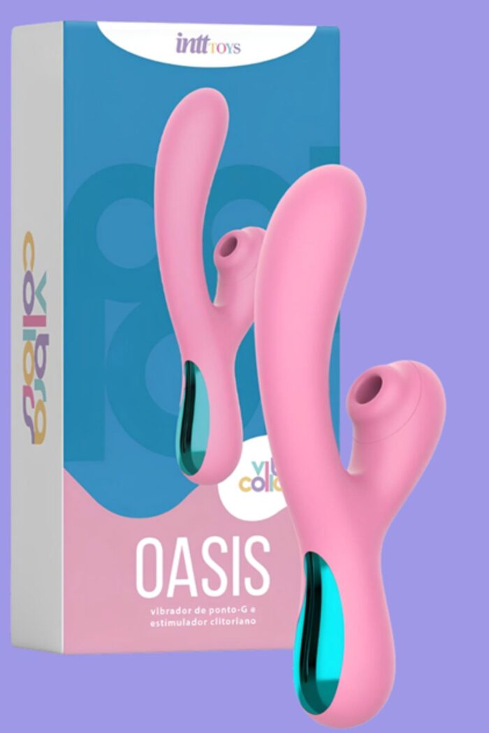 Oasis Vibrador Rabbit em Silicone com 10 Modos de Vibração, 10 Ondas de Pressão e Recarregável - Intt Toys - Imagem 2