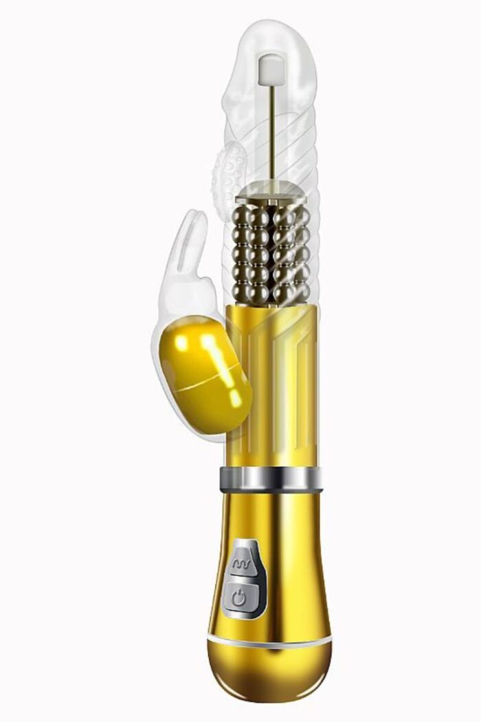 Vibrador Rotativo de Coelho com estimulação do ponto G Cromado - À Pilha - Imagem 3