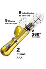 Vibrador Rotativo de Coelho com estimulação do ponto G Cromado - À Pilha - Imagem 7