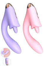 Vibrador de Ponto G e clitóris com Língua e Dedilhar Tapping Viola - S-Hande